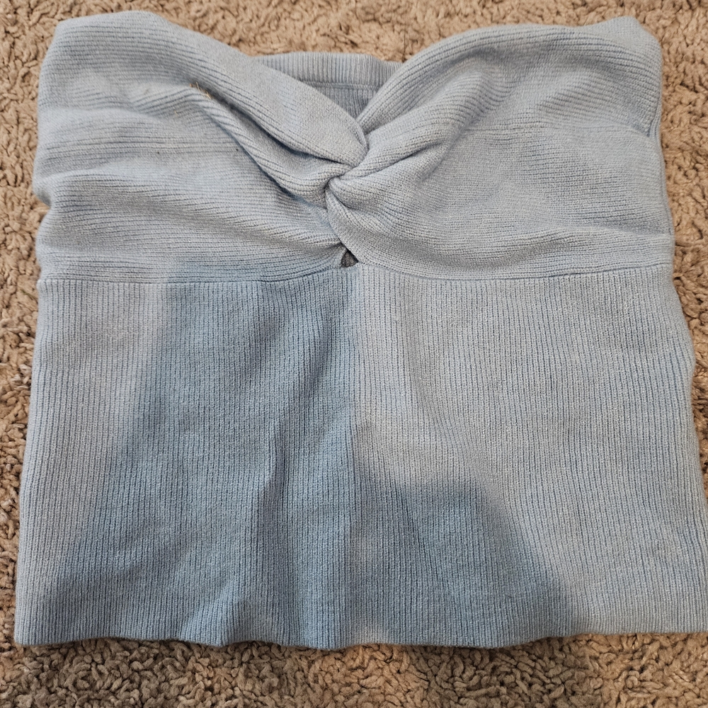 Light Blue Knotted Tube Top